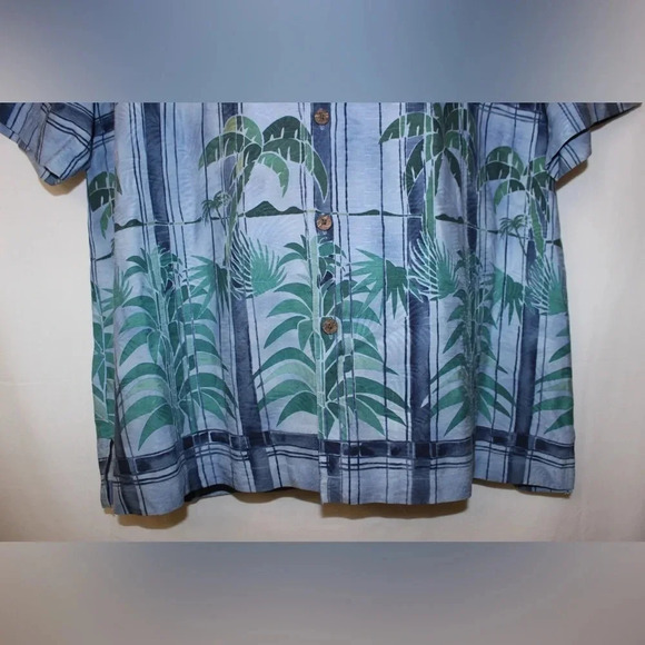Tommy Bahama 100% Silk Short Sleeve Tropical Palm Tree Button Down Shirt Large - Picture 7 of 12